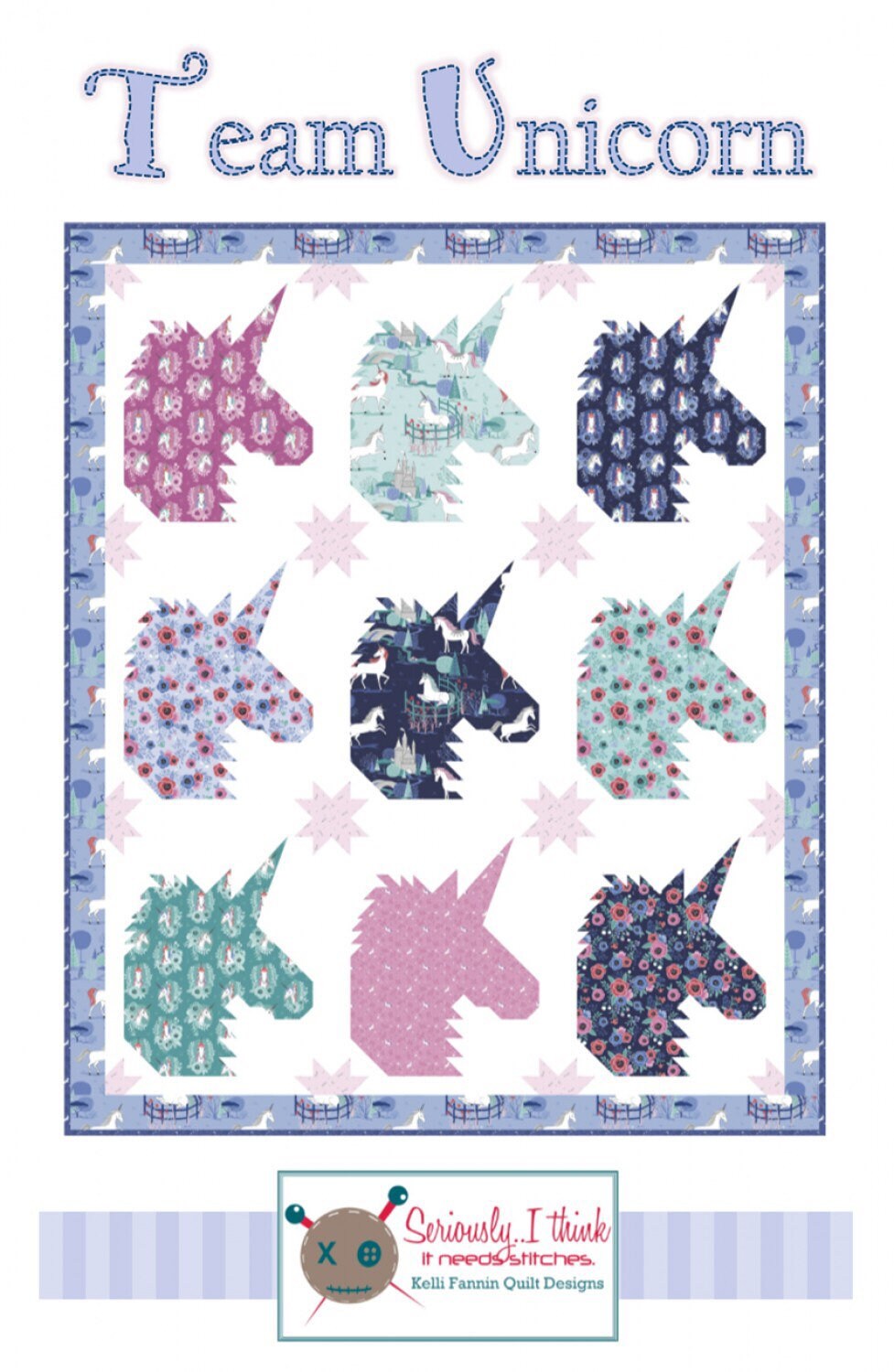 Team Unicorn Quilt Pattern - Kelli Fannin Quilt Designs