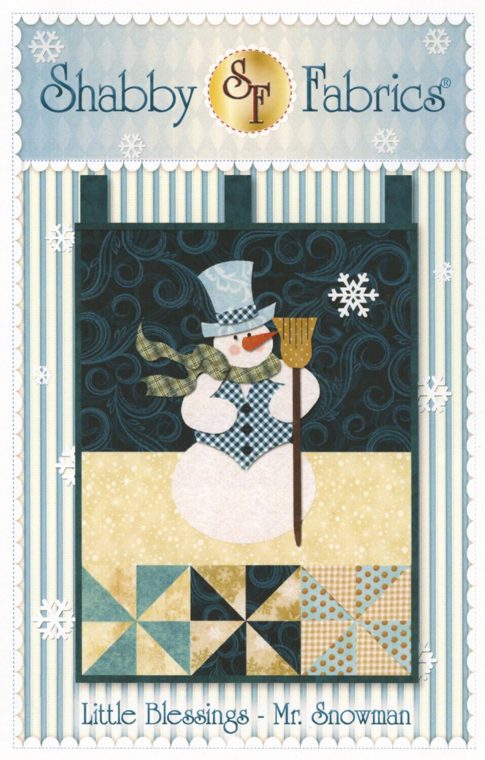 Little Blessings Mr Snowman Pattern - Shabby Fabrics - Jennifer Bosworth - Mini Quilt Pattern - Wall Hanging Pattern