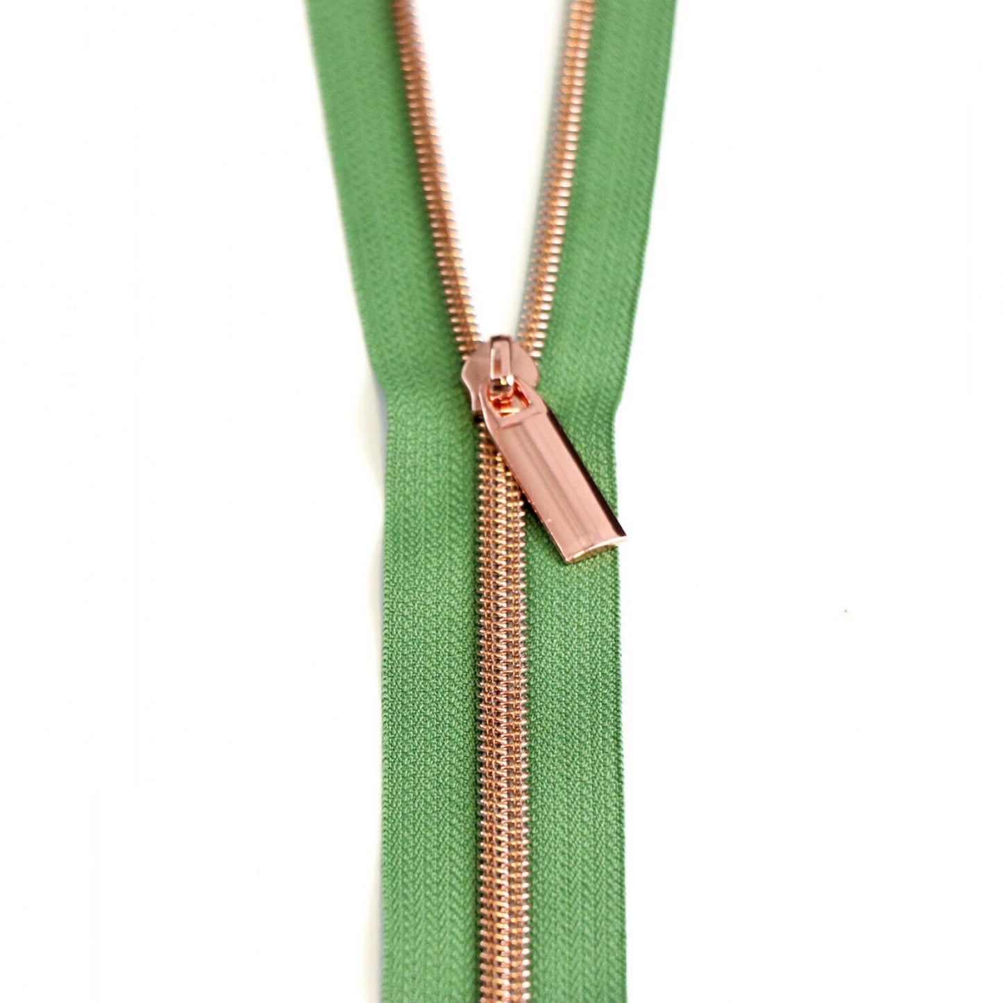 Green Zipper Tape - Sallie Tomato Zipper - Magnolia Zipper Tape - Choose Teeth Color - 3 Yards - 108 inches