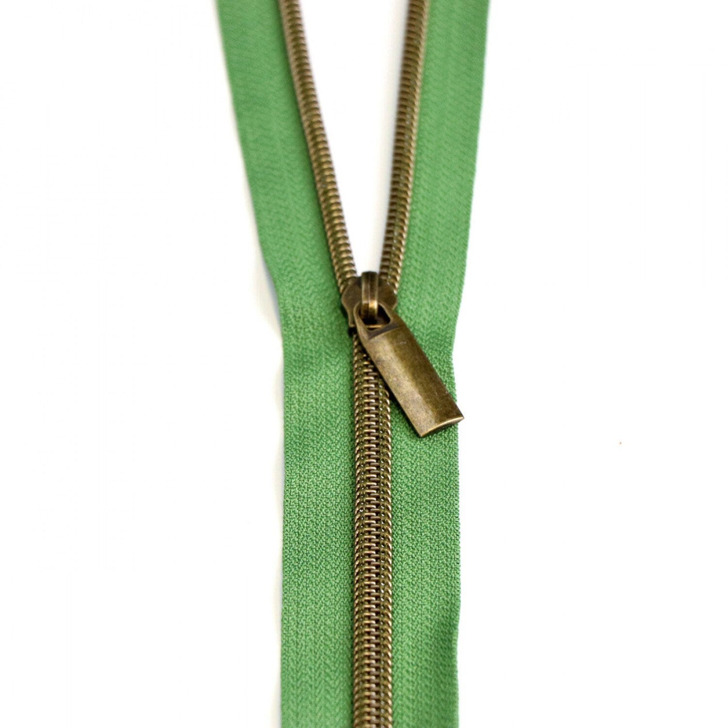 Green Zipper Tape - Sallie Tomato Zipper - Magnolia Zipper Tape - Choose Teeth Color - 3 Yards - 108 inches