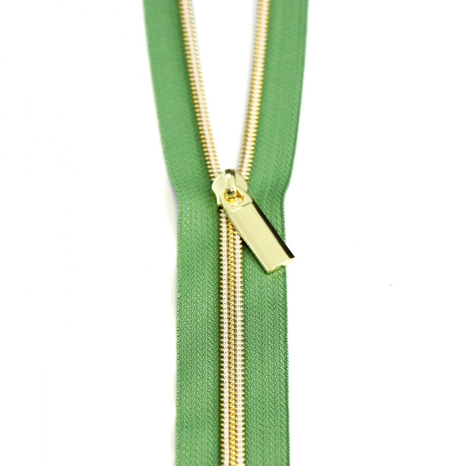 Green Zipper Tape - Sallie Tomato Zipper - Magnolia Zipper Tape - Choose Teeth Color - 3 Yards - 108 inches