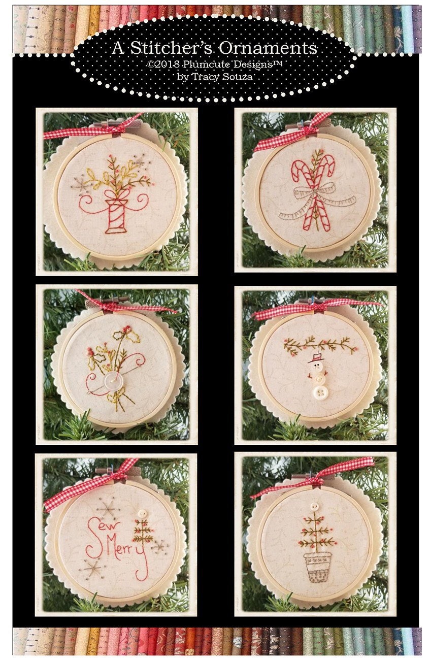 A Stitcher’s Ornaments Embroidery Pattern - Plumcute Designs - Tracy Souza