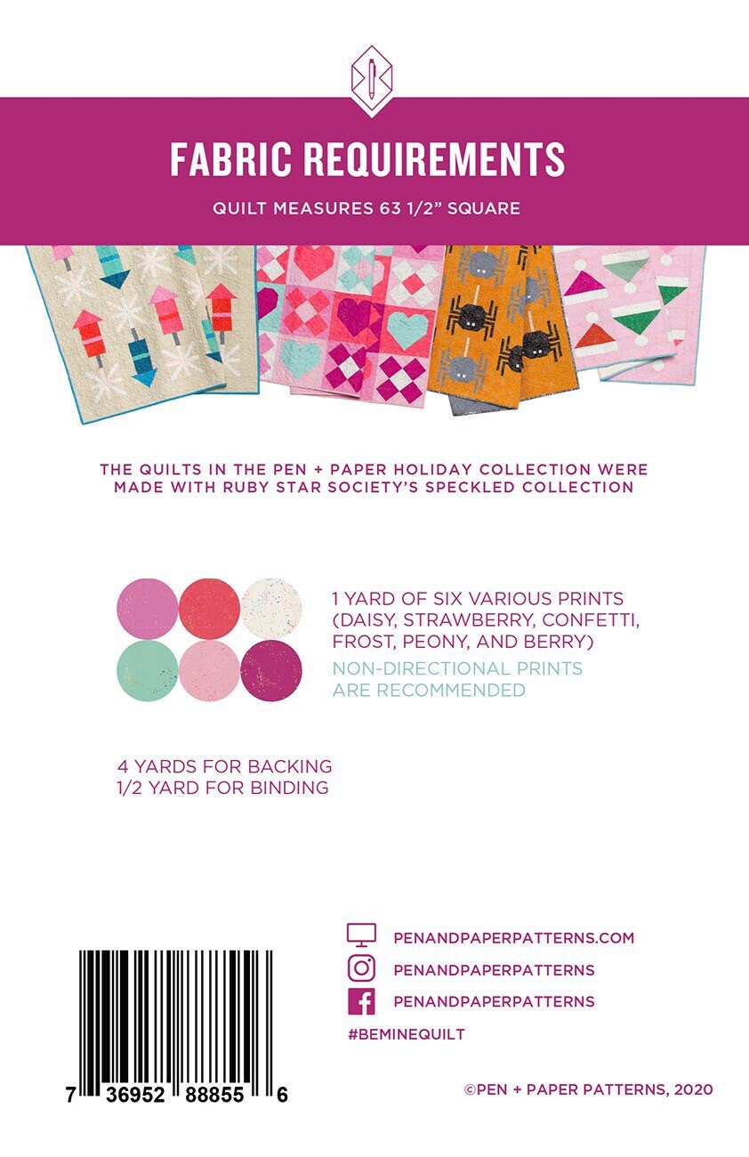 Be Mine Quilt Pattern - Valentines Day Quilt Pattern - Heart Quilt Pattern - Pen and Paper Patterns