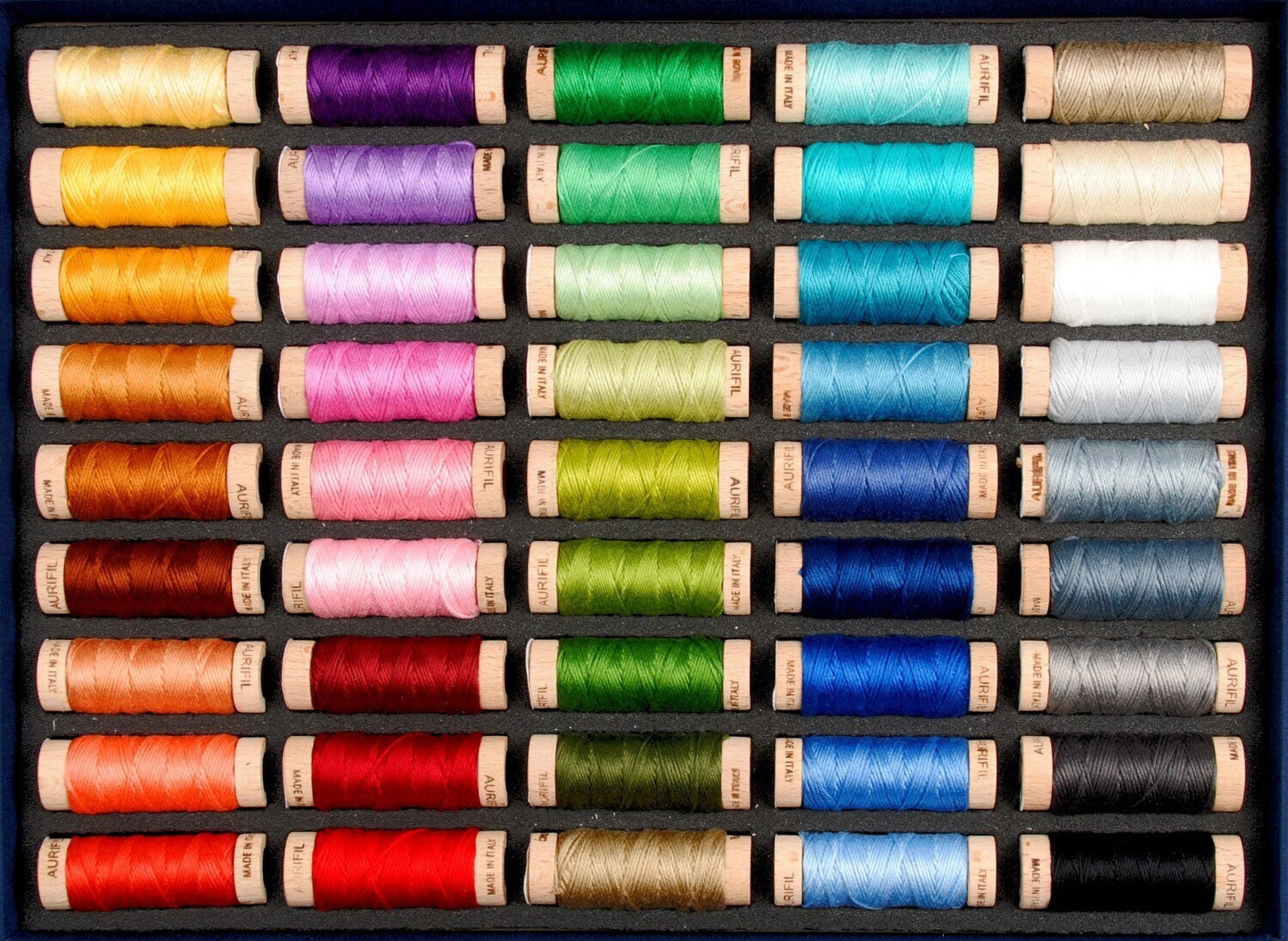 Aurifil Best Selection Cotton Floss Collection - Aurifloss - 45 Small Spools Embroidery Floss