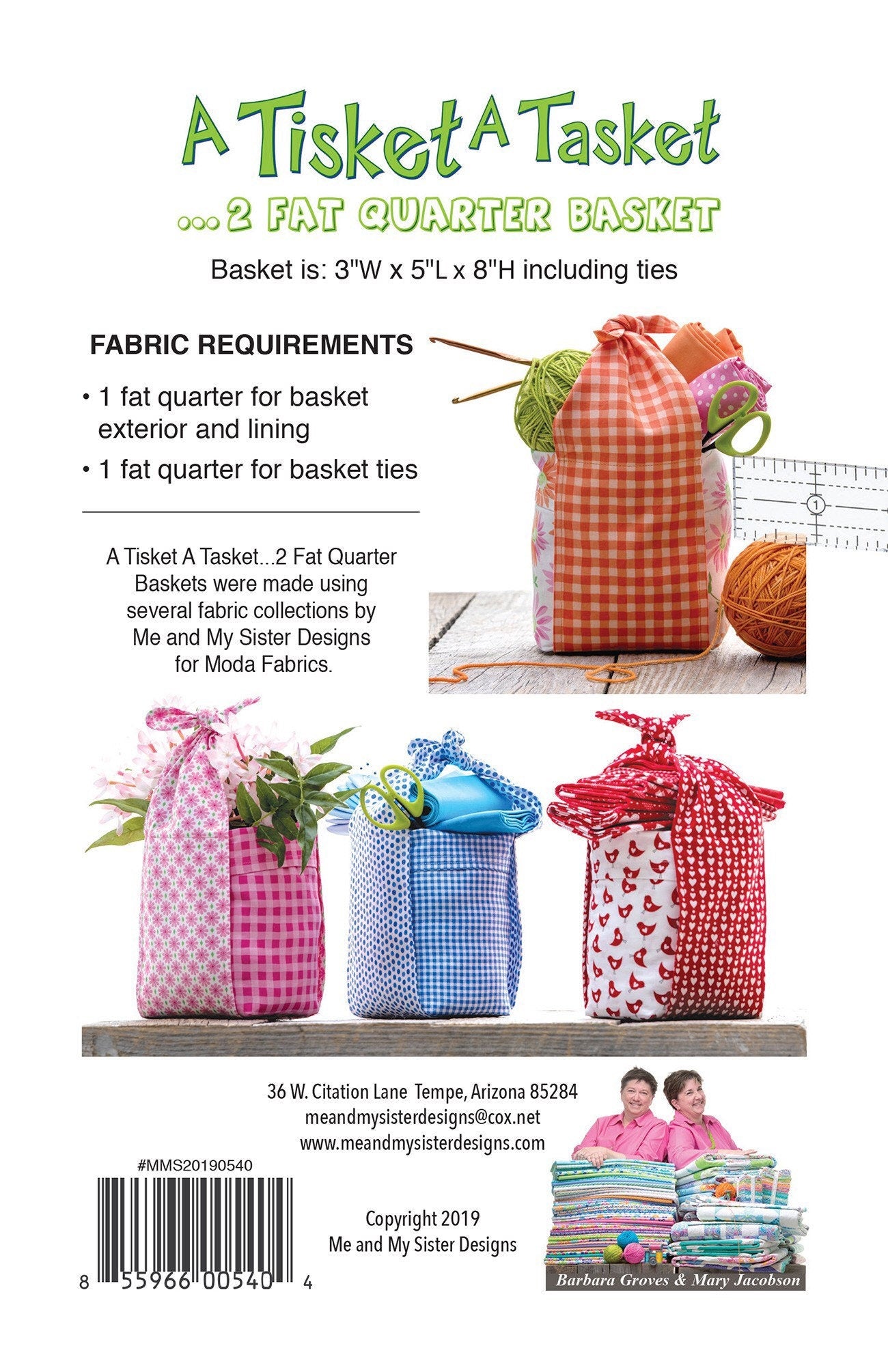 A Tisket A Tasket Sewing Pattern - Me and My Sister Designs - Fat Quarter Friendly