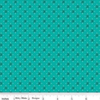 Granny Chic Fabric - By The Half Yard - BTHY - Teal Kisses - Lori Holt - Bee in my Bonnet - Riley Blake - C8512 TEAL