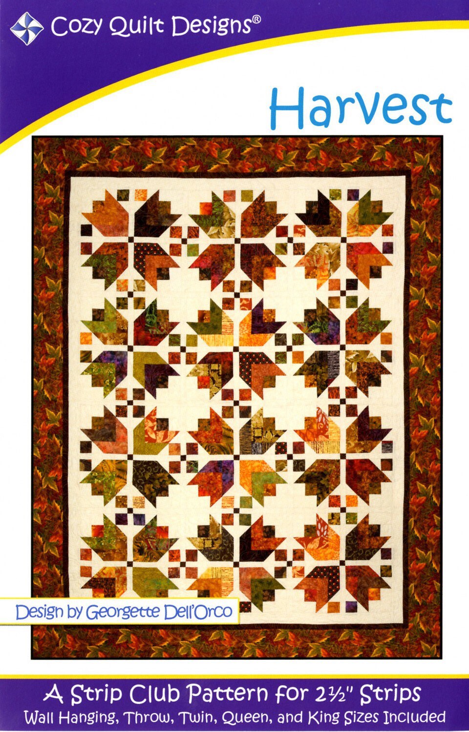 Harvest Quilt Pattern - Cozy Quilt Designs - Georgette Dell’Orco - Jelly Roll Friendly