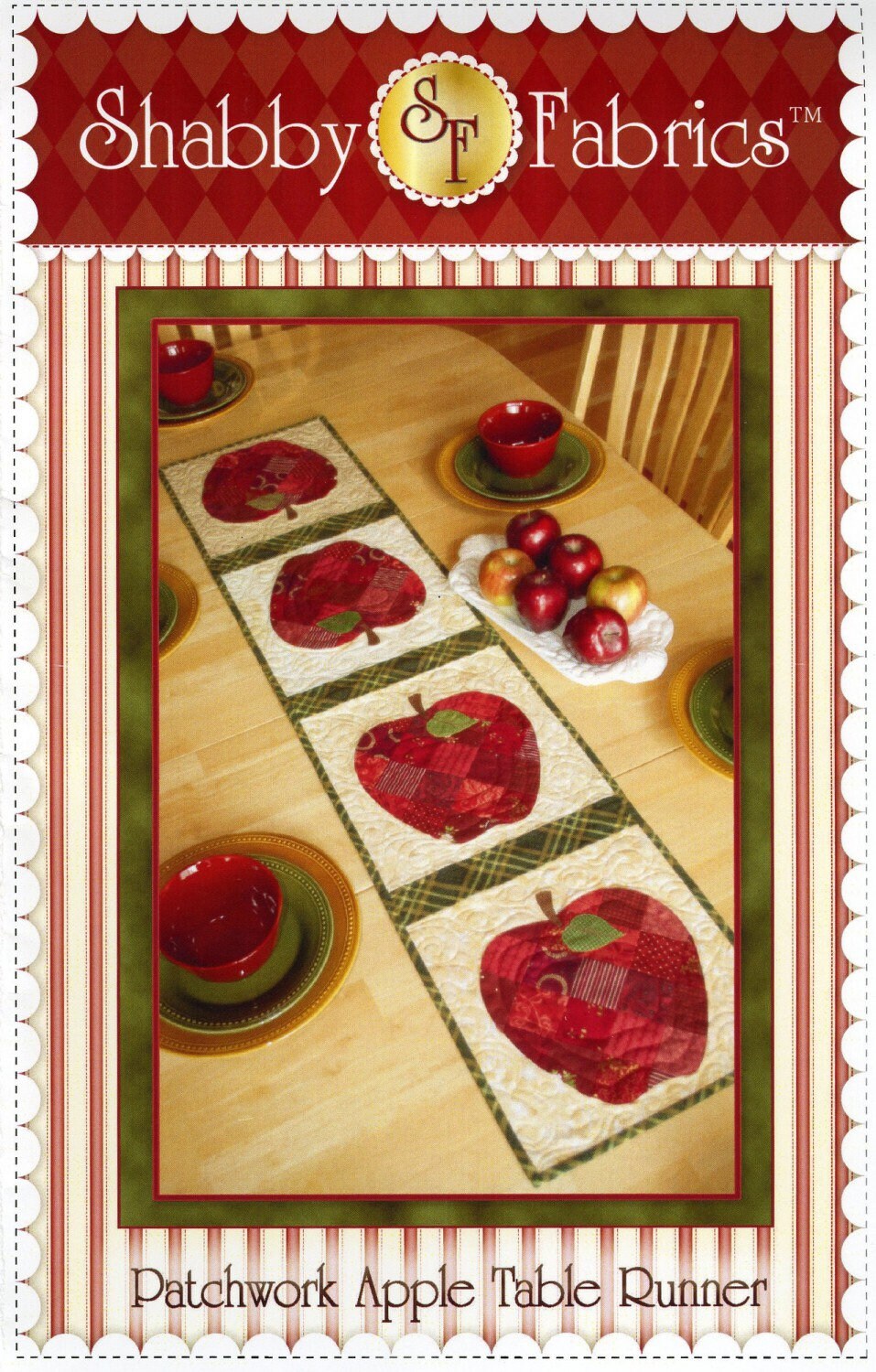 Patchwork Apple Table Runner Pattern - Shabby Fabrics - Jennifer Bosworth - Summer Table Runner Pattern