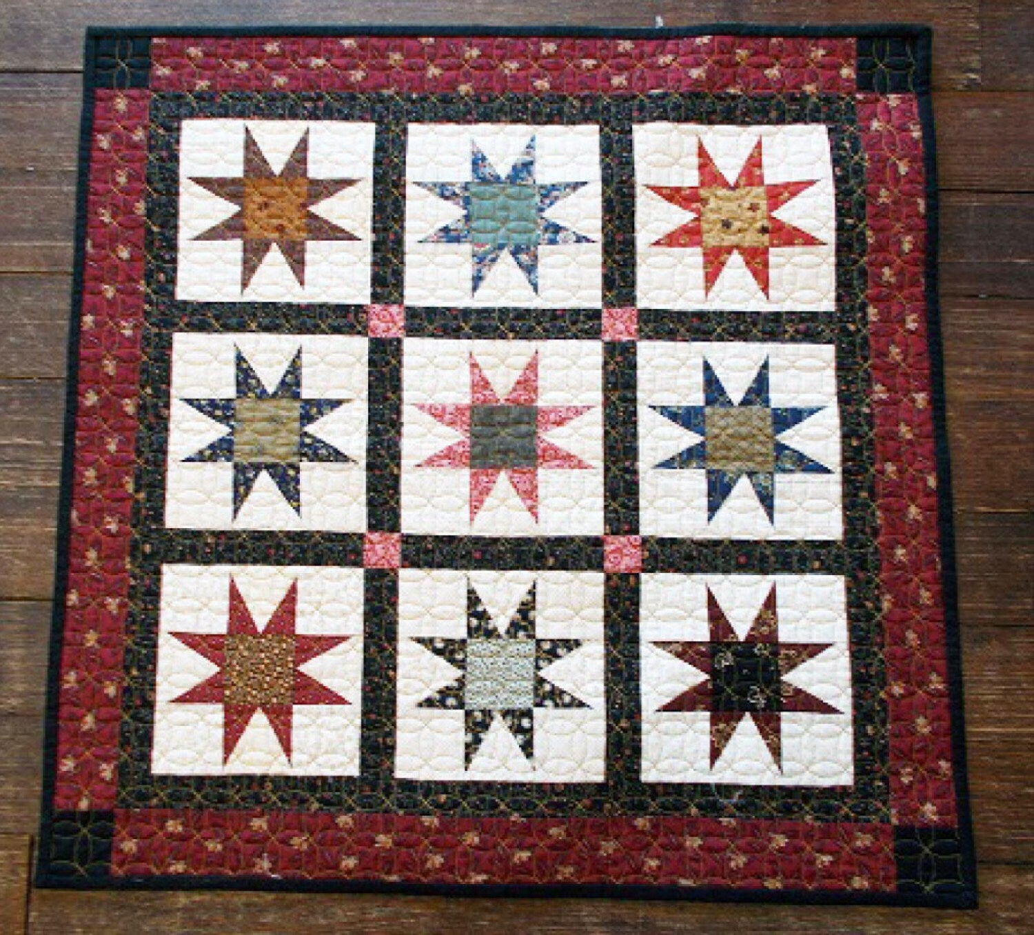 Strippy Stars Mini Quilt Pattern - Cut Loose Press - Deb Hestherly - Star Quilt Pattern