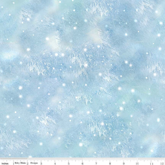 Christmas Memories - By The Half Yard - BTHY - Light Blue Snow Flurry - Winter Fabric - C8696 LTBLUE