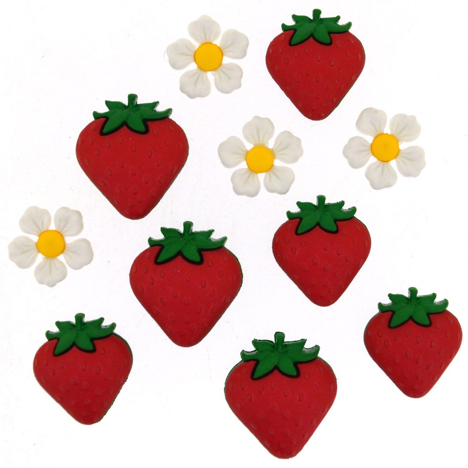 Fresh Strawberries Buttons - Strawberry Buttons - Dress It Up - Karen James