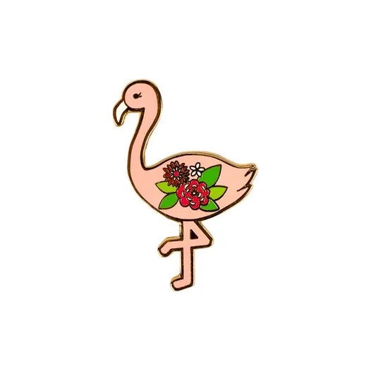 Flossie the Flamingo Enamel Needle Minder - Flamingo Needle Minder - Beverly McCullough - Flamingo Toes