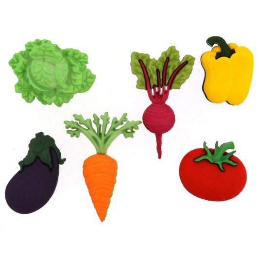 Fresh Produce Buttons - Vegetable Buttons - Dress It Up - Karen James