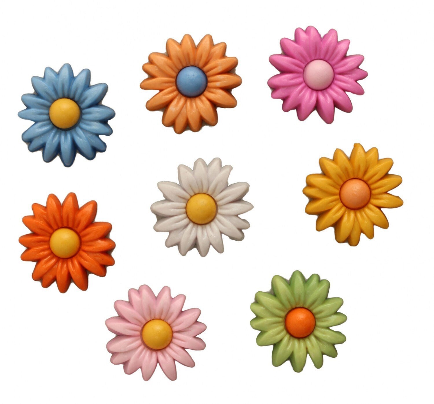 Daisy Buttons - Flower Power - Daisy Delight - Buttons Galore - 6 buttons/card
