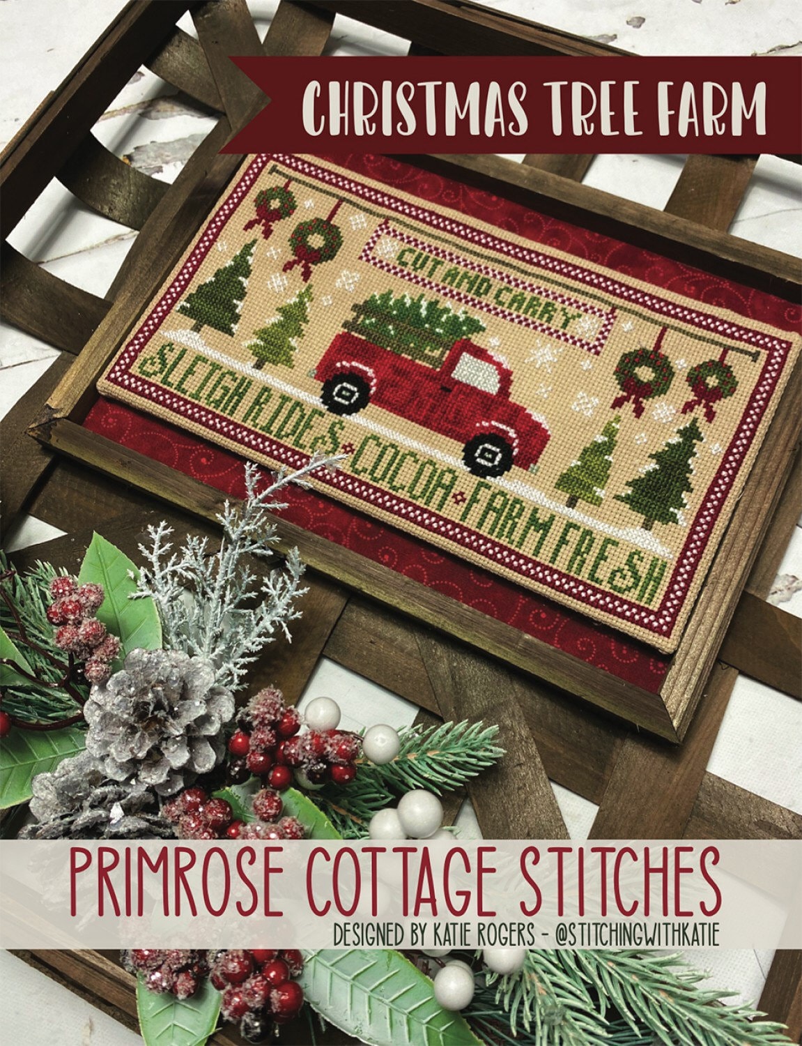 Christmas Tree Farm Cross Stitch Pattern - Primrose Cottage Stitches - Lindsey Weight - Katie Rogers - Stitching With Katie