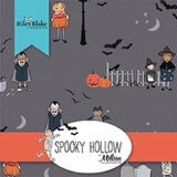 Spooky Hollow Fabric - By The Half Yard- BTHY - Black Stripes - Melissa Mortenson - Halloween Fabric - C10577 BLACK