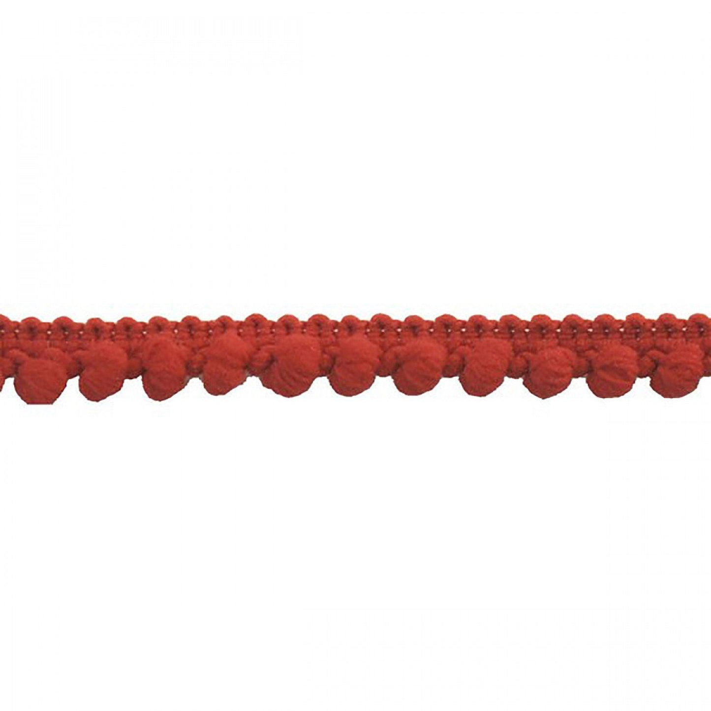 Red 3/8 inch Pompom trim - 3/16 inch ball size - sold by the yard