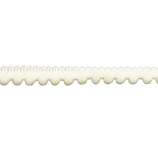 Ivory 3/8 inch Pompom trim - 3/16 inch ball size - sold by the yard