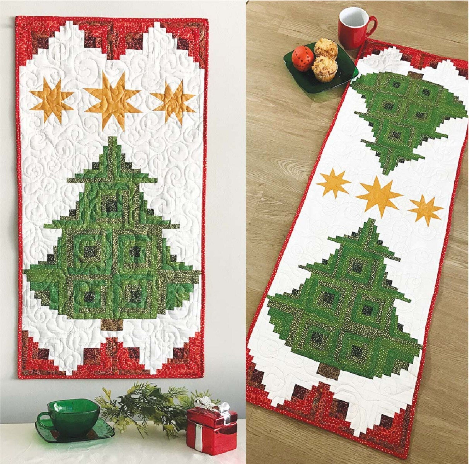 Pine Tree Banner or Table Runner Pattern - Cut Loose Press - Jean Ann Wright - Christmas Pattern