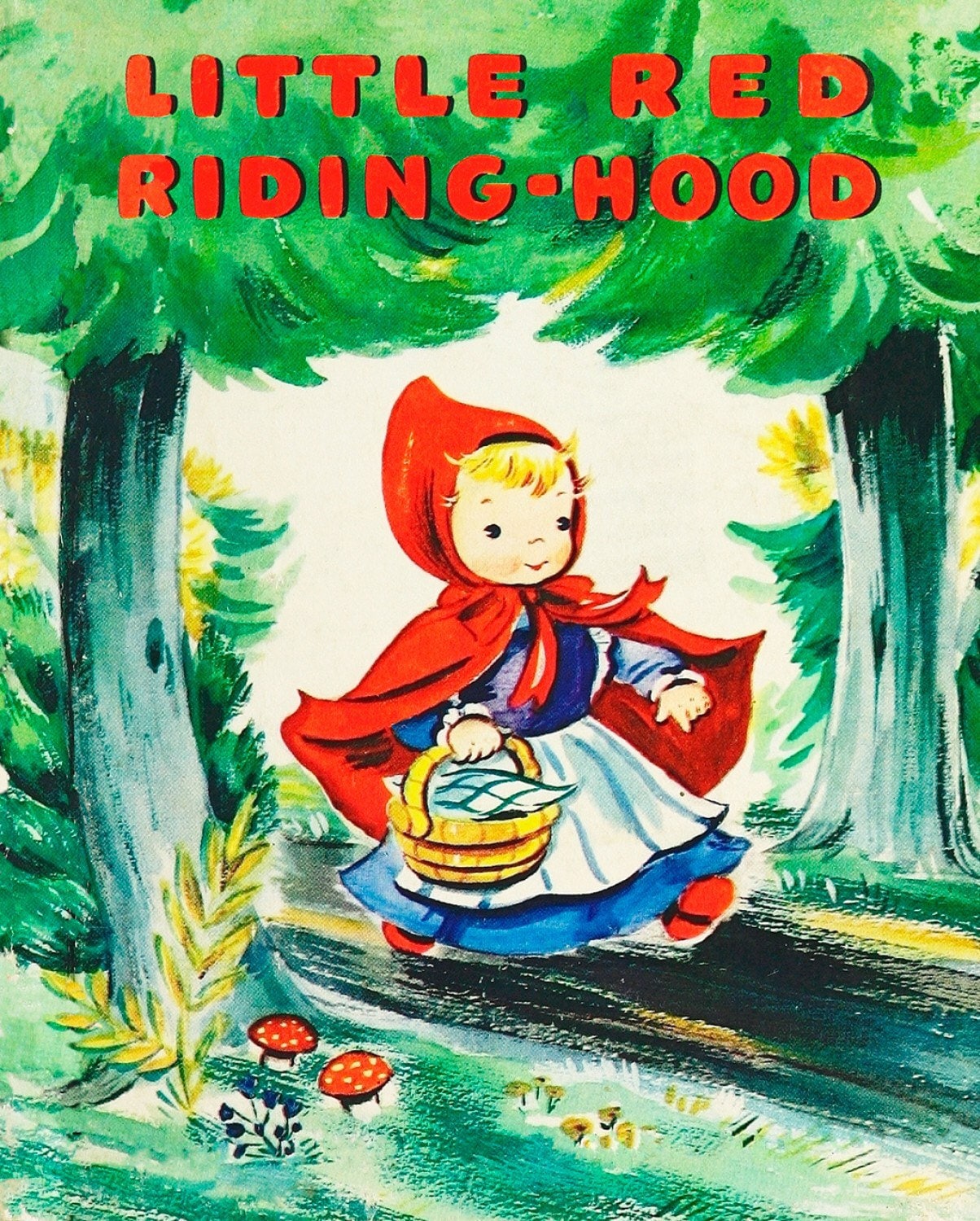 Vintage Storybook Little Red Riding Hood Fabric Panel - 36” x 44” - Four Seasons by David Textiles
