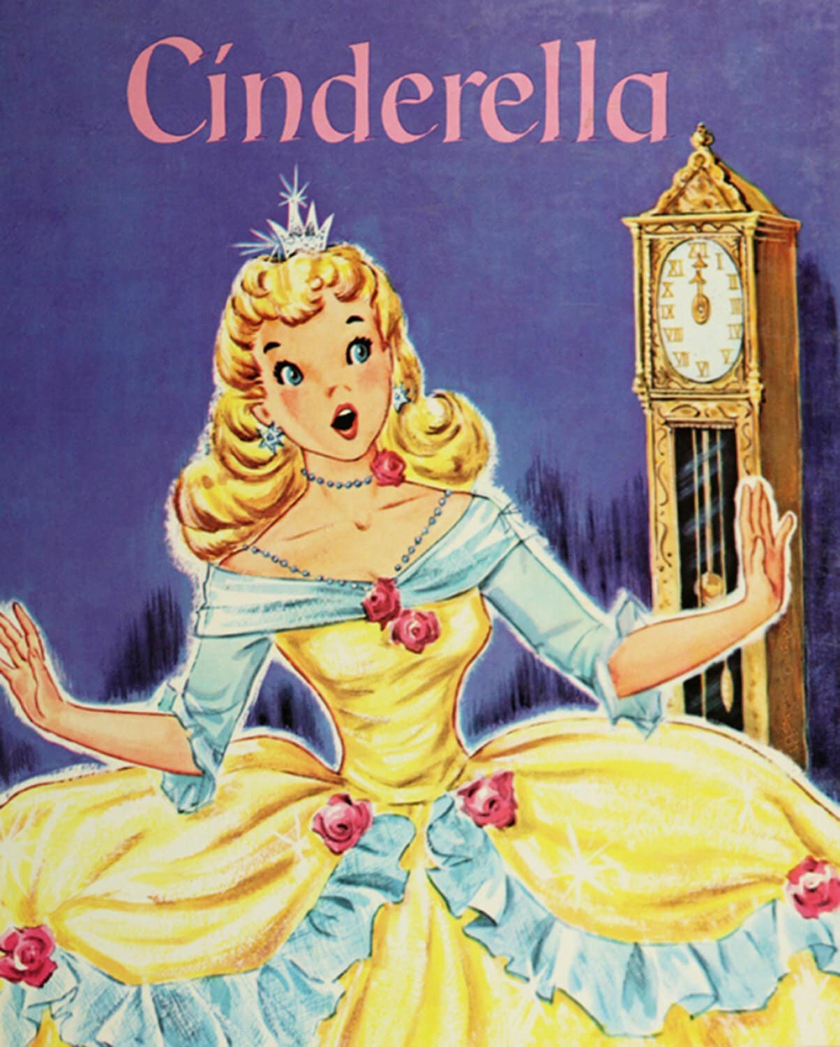 Vintage Storybook Cinderella Fabric Panel - 36” x 44” - Four Seasons by David Textiles