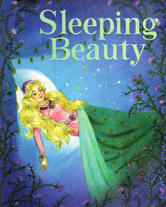 Vintage Storybook Sleeping Beauty Fabric Panel - 36” x 44” - Four Seasons by David Textiles