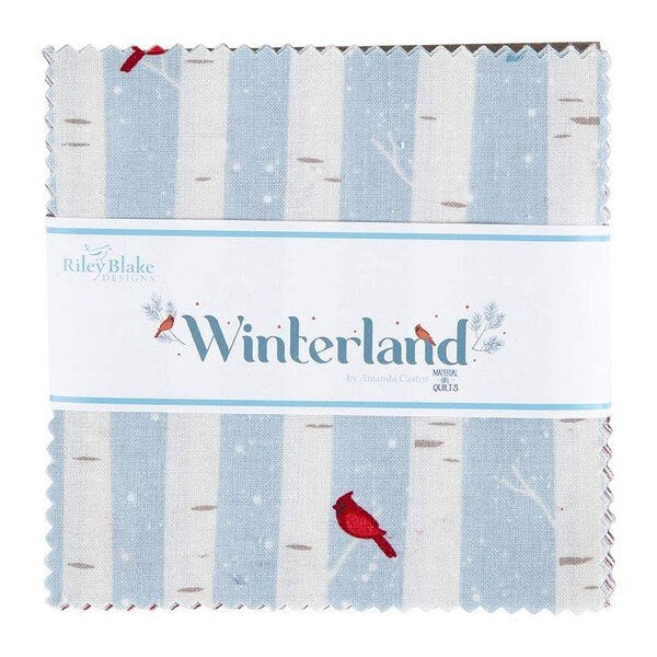 Winterland Charm Pack - 5” Stacker - Amanda Castor - Material Girl Quilts - Winter Fabric - Christmas Fabric - Riley Blake