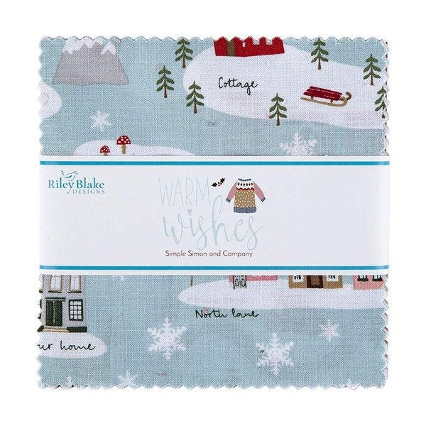 Warm Wishes Charm Pack - 5” Stacker - Simple Simon and Company - Christmas Fabric - Riley Blake