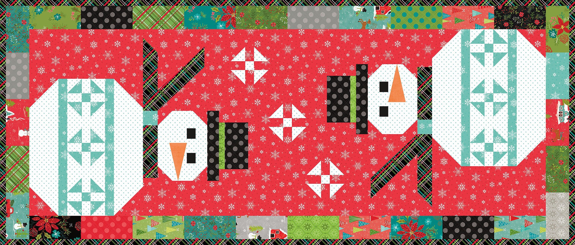 Trendy Tablerunner Boxed Kit - 20” x 47” - Snowed In - Heather Peterson - Ankas Treasures