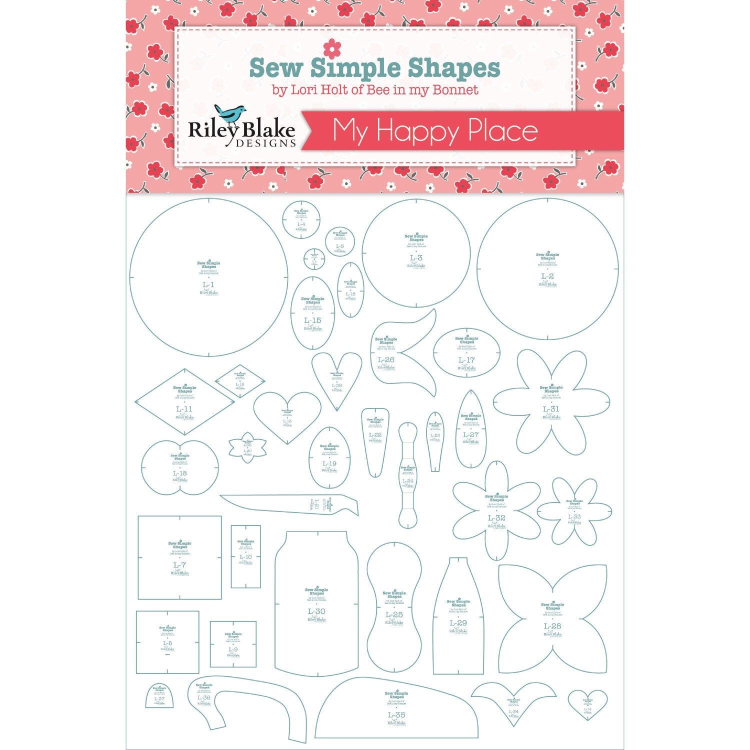 Lori Holt My Happy Place Sew Simple Shapes Template Set 38 pcs - Stitch Sew Simple Shapes