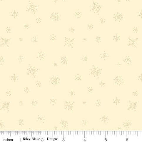 Christmas at Buttermilk Acres Fabric - By The Yard - BTY - Cream Snowflake - Stacy West - Buttermilk Basin - Christmas Fabric - C10909 CREAM