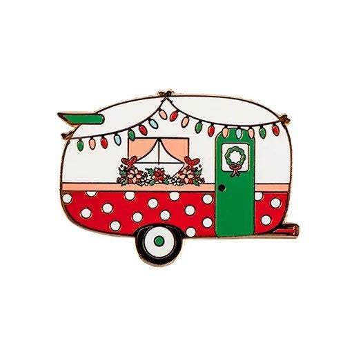 Christmas Camper Enamel Needle Minder - Beverly McCullough - Flamingo Toes