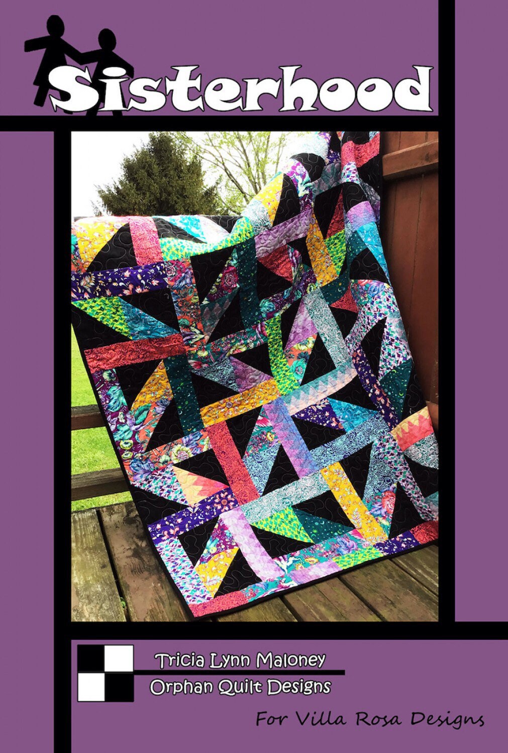 Sisterhood Quilt Pattern - 50” x 64” - Villa Rose Designs - Tricia Lynn Maloney - Orphan Quilt Designs - Fat Quarter Friendly