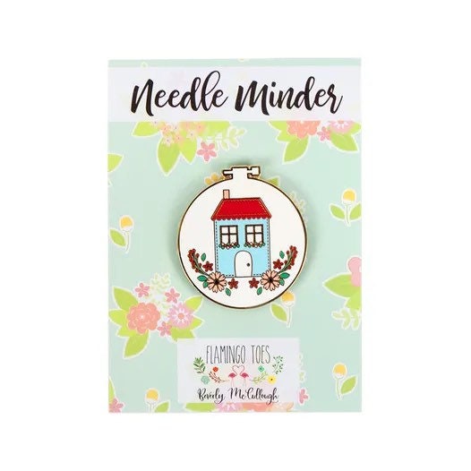 Home Sweet Home Embroidery Hoop Enamel Needle Minder - Beverly McCullough - Flamingo Toes