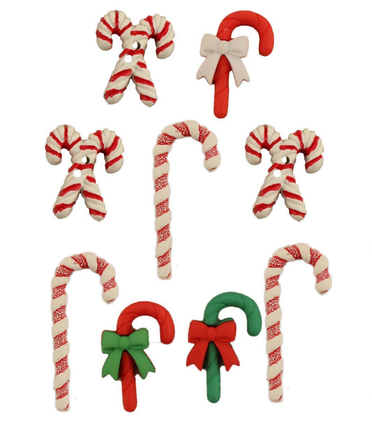Candy Cane Lane Buttons - Christmas Buttons - Buttons Galore - Candy Buttons
