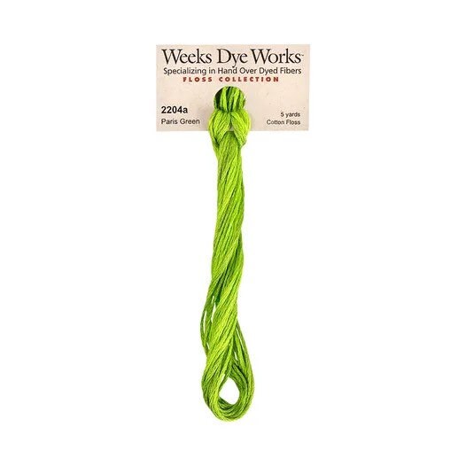 Paris Green Weeks Dye Works Floss - 6 strand - 5 yards