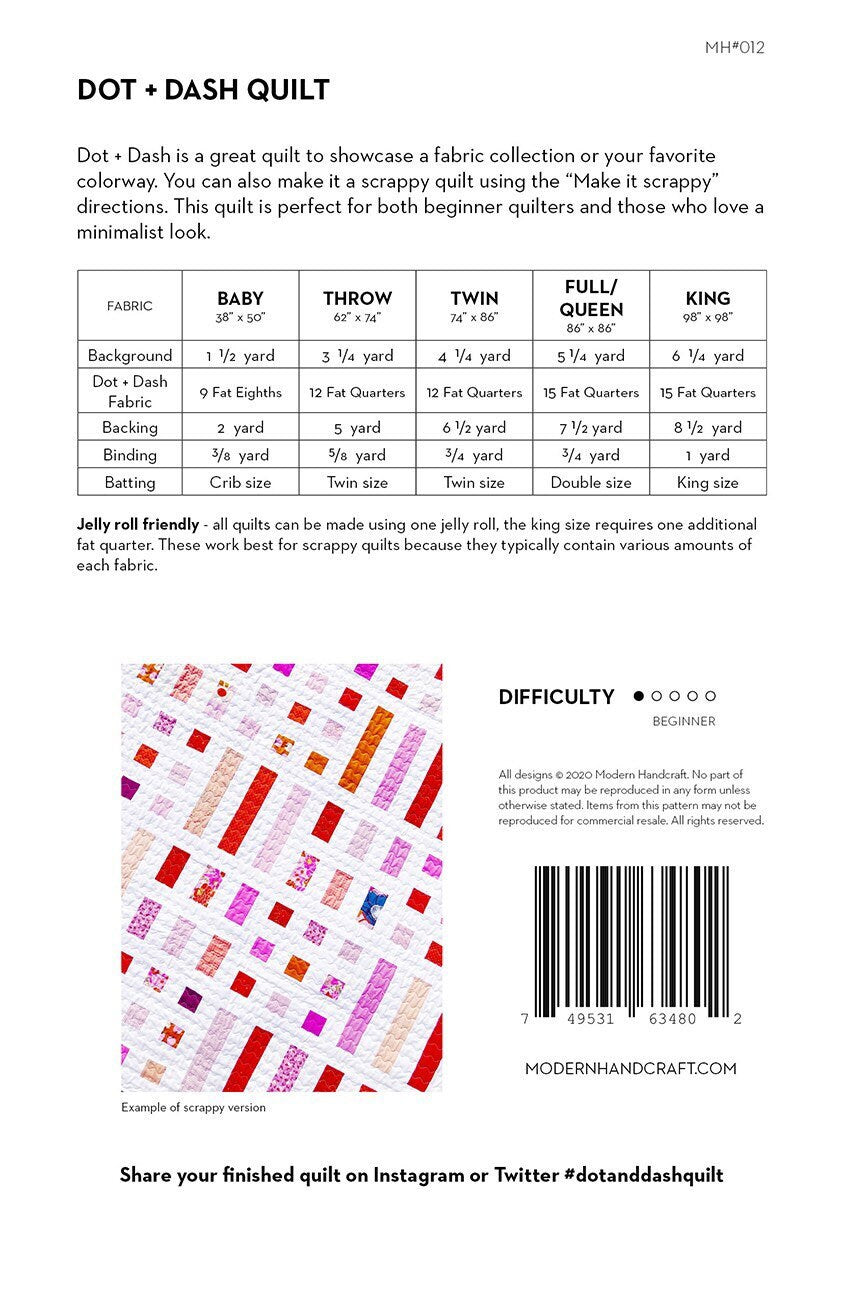 Dot and Dash Quilt Pattern - Modern Handcraft