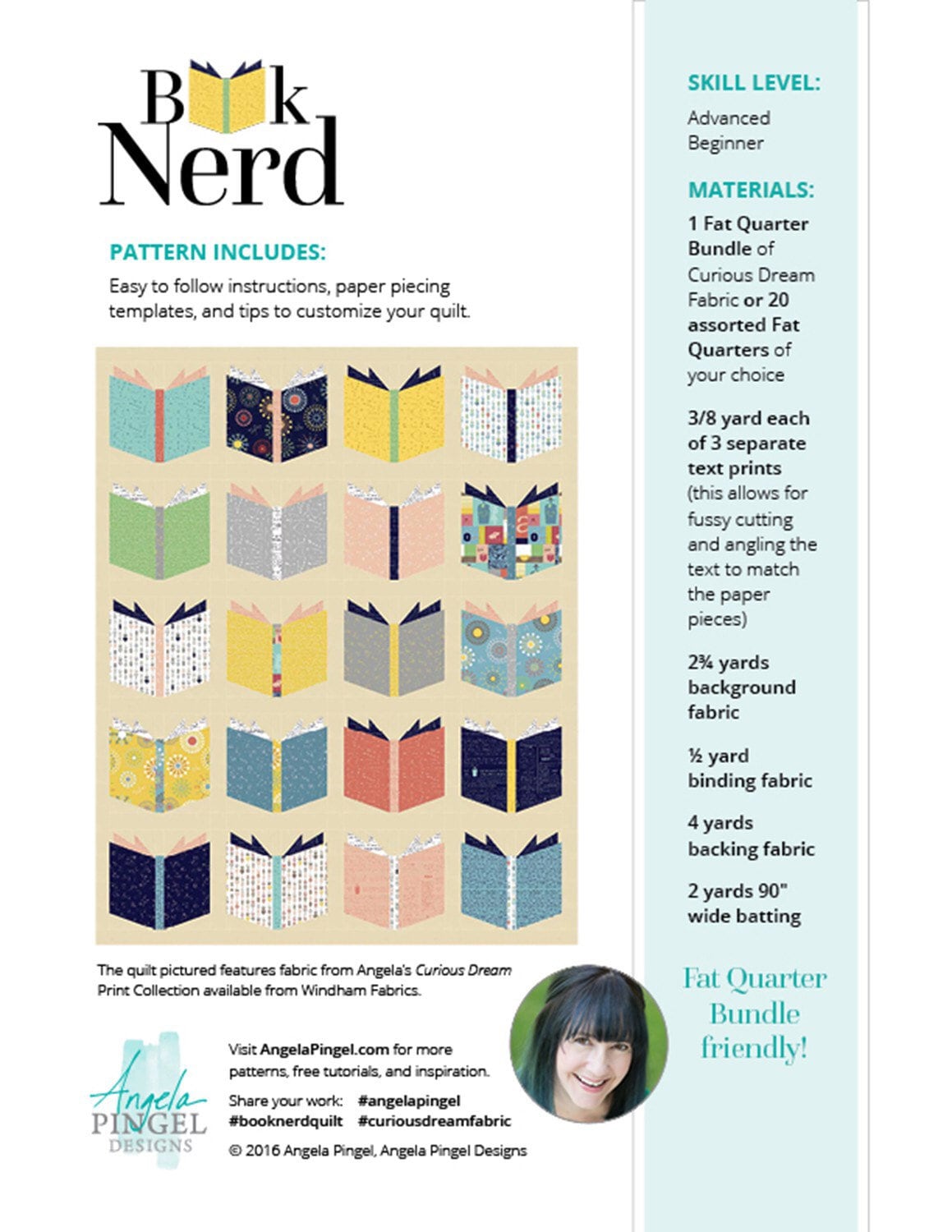 Book Nerd Quilt Pattern - Angela Pingel