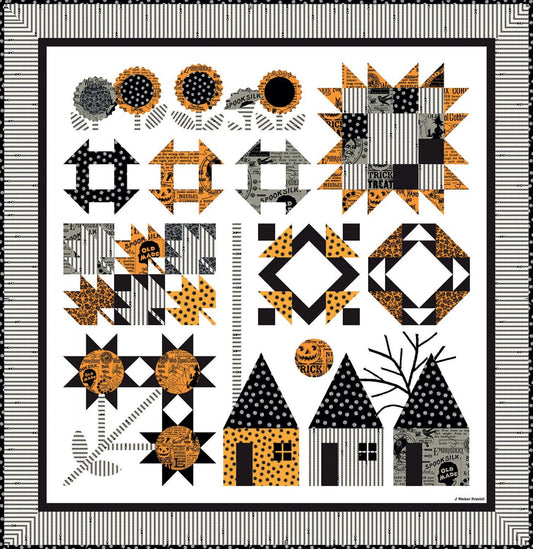 Autumn Acres Quilt Pattern - J Wecker Frisch - Joy Studio - Finishes 62.5” x 64.5” - Halloween Quilt - Fall Quilt - Autumn Quilt