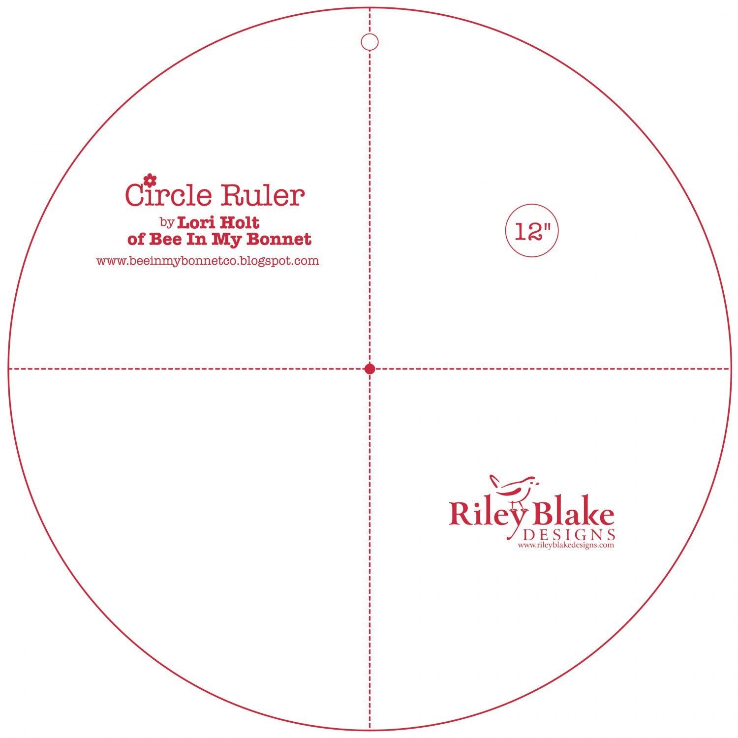 Lori Holt 12” Circle Ruler - Bee in My Bonnet
