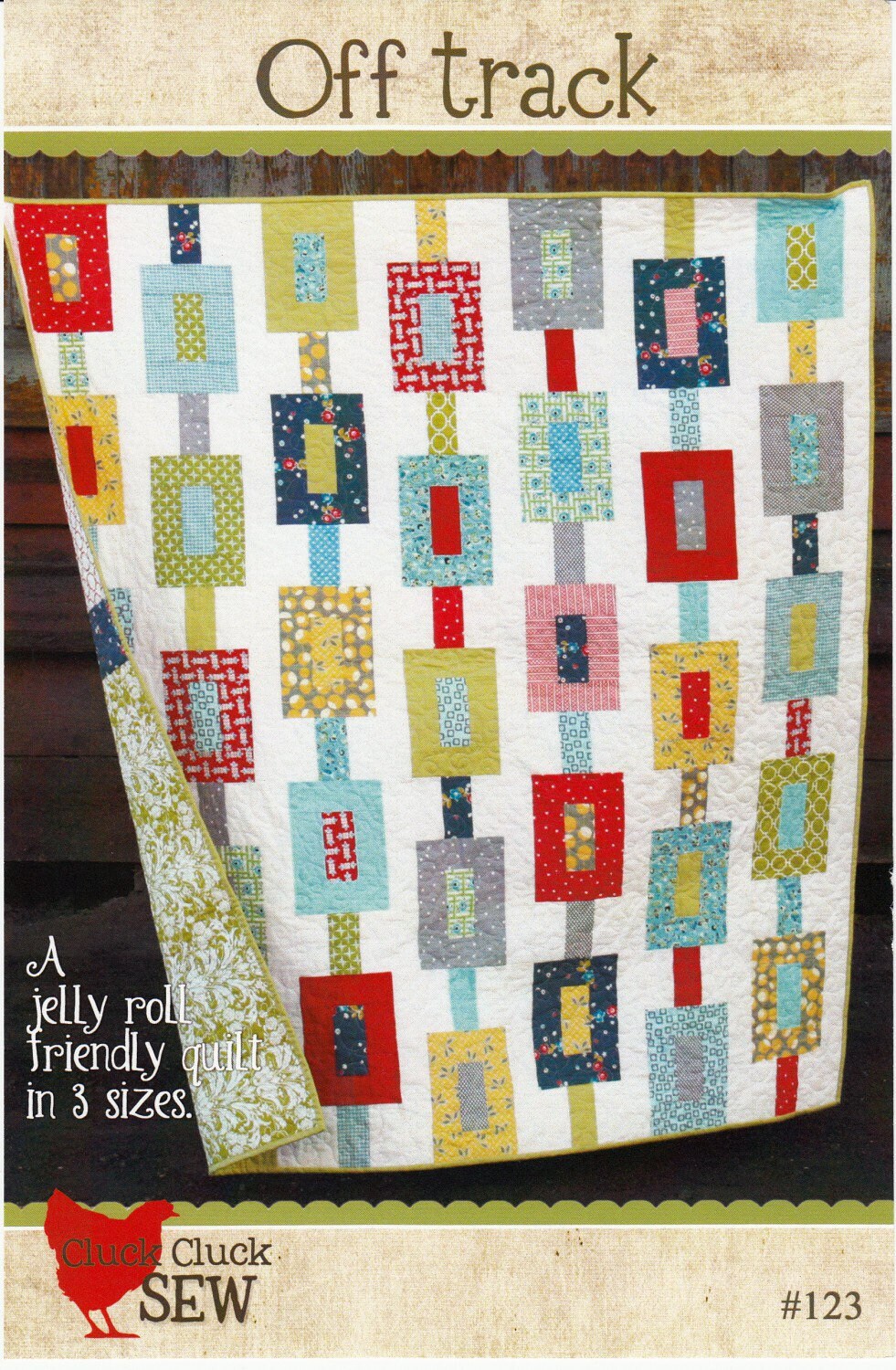 Off Track Quilt Pattern - Cluck Cluck Sew - Jelly Roll Friendly - 3 Sizes