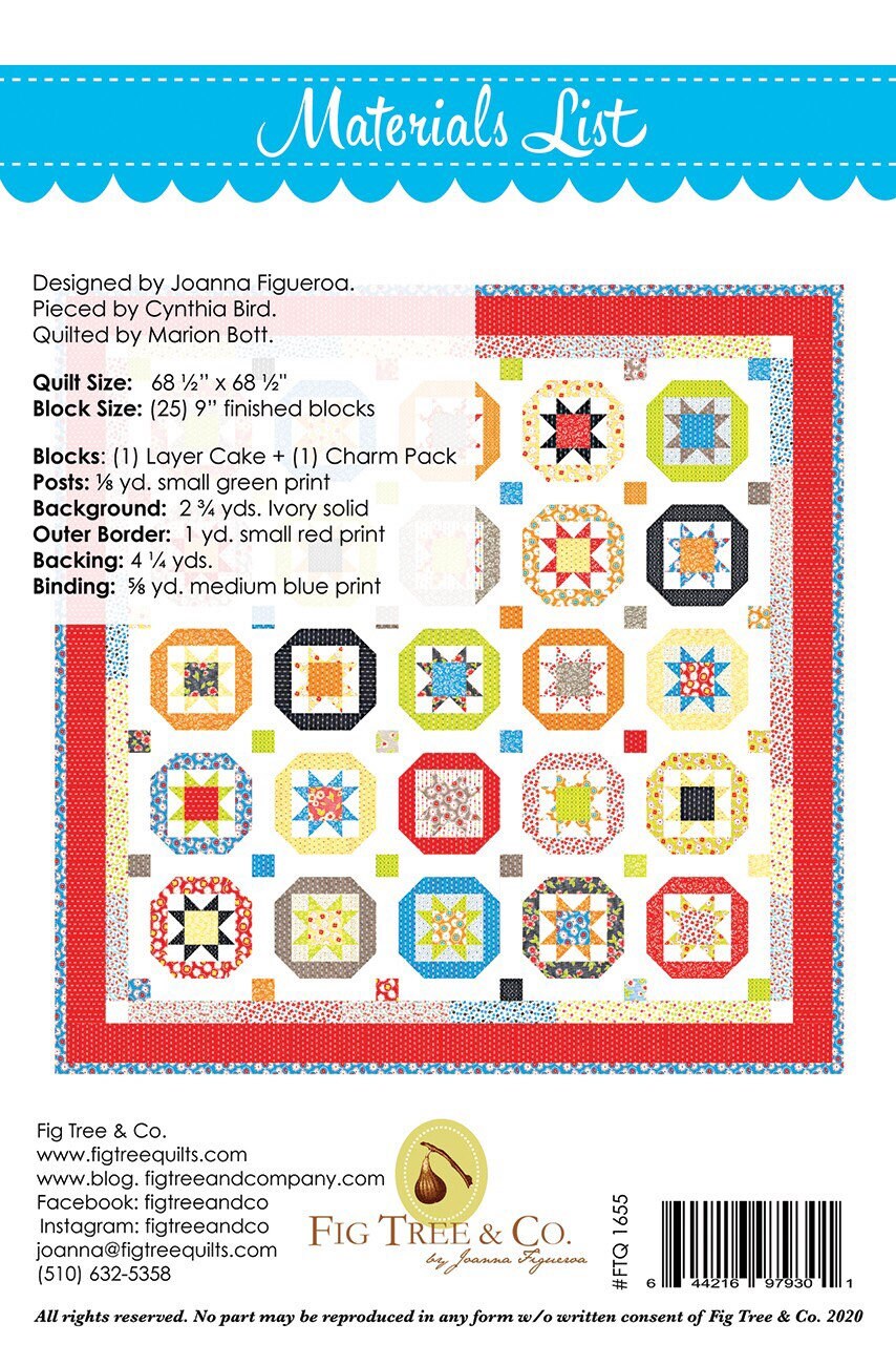 Vintage Stars Quilt Pattern - Fig Tree Quilts - Joanna Figueroa - Layer Cake Friendly - 68.5” x 68.5”