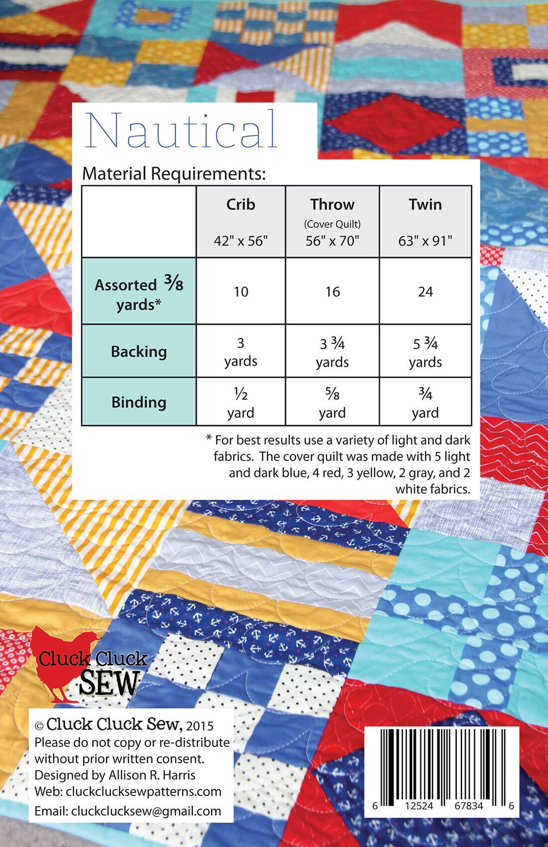Nautical Quilt Pattern - Cluck Cluck Sew - 3 Sizes