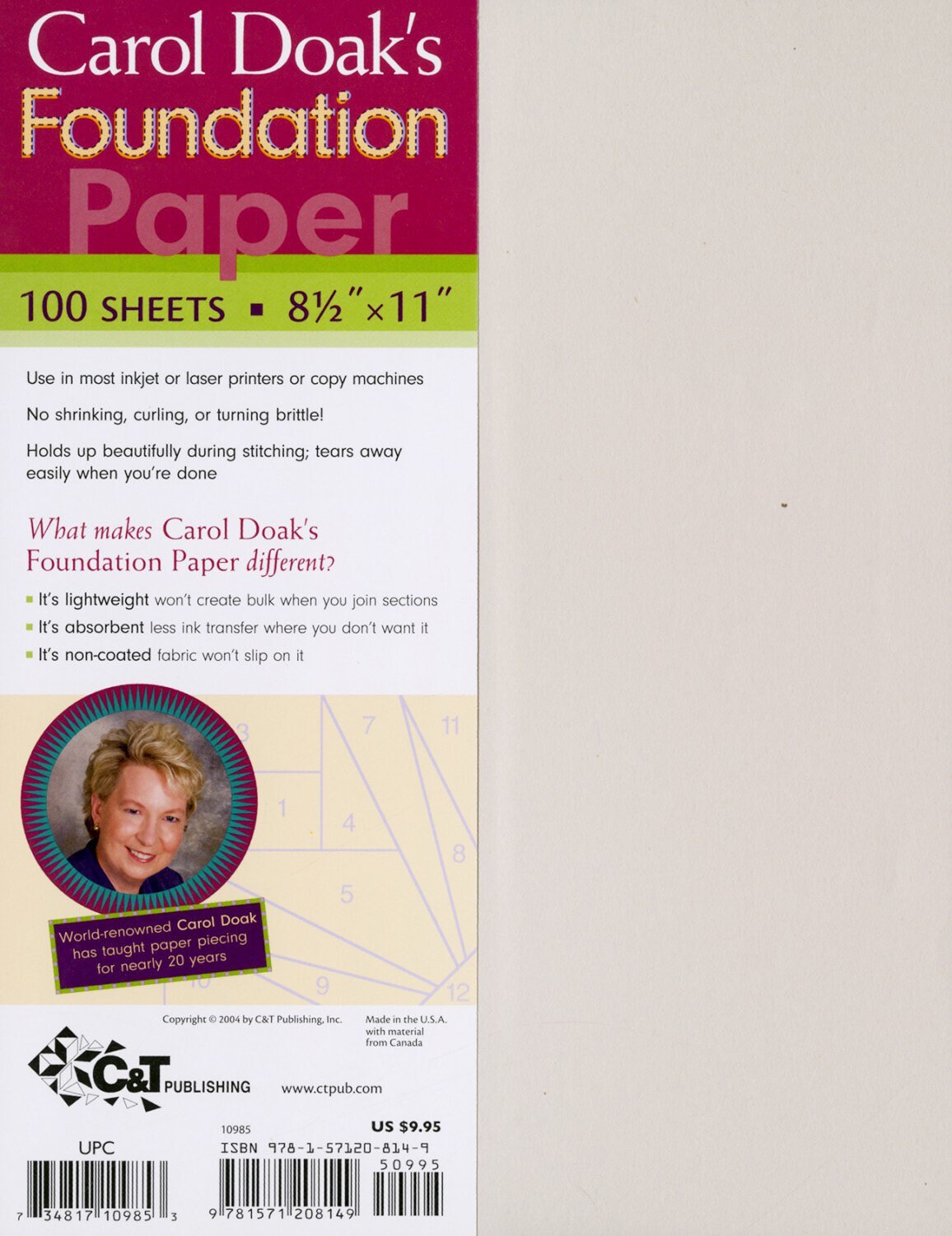 Foundation Paper by Carol Doak - 100 sheets