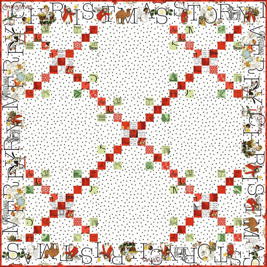 Christmas Nine Patch Quilt Pattern - J Wecker Frisch - Joy Studio - Finishes 66” x 66”