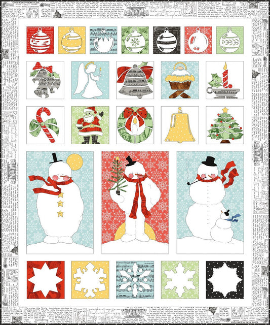 All About Christmas Quilt Pattern Applique Quilt Pattern - J Wecker Frisch - Joy Studio - Finishes 64” x 95”