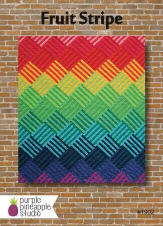 Fruit Stripe Quilt Pattern - 64” x 76.5” - Purple Pineapple Studio