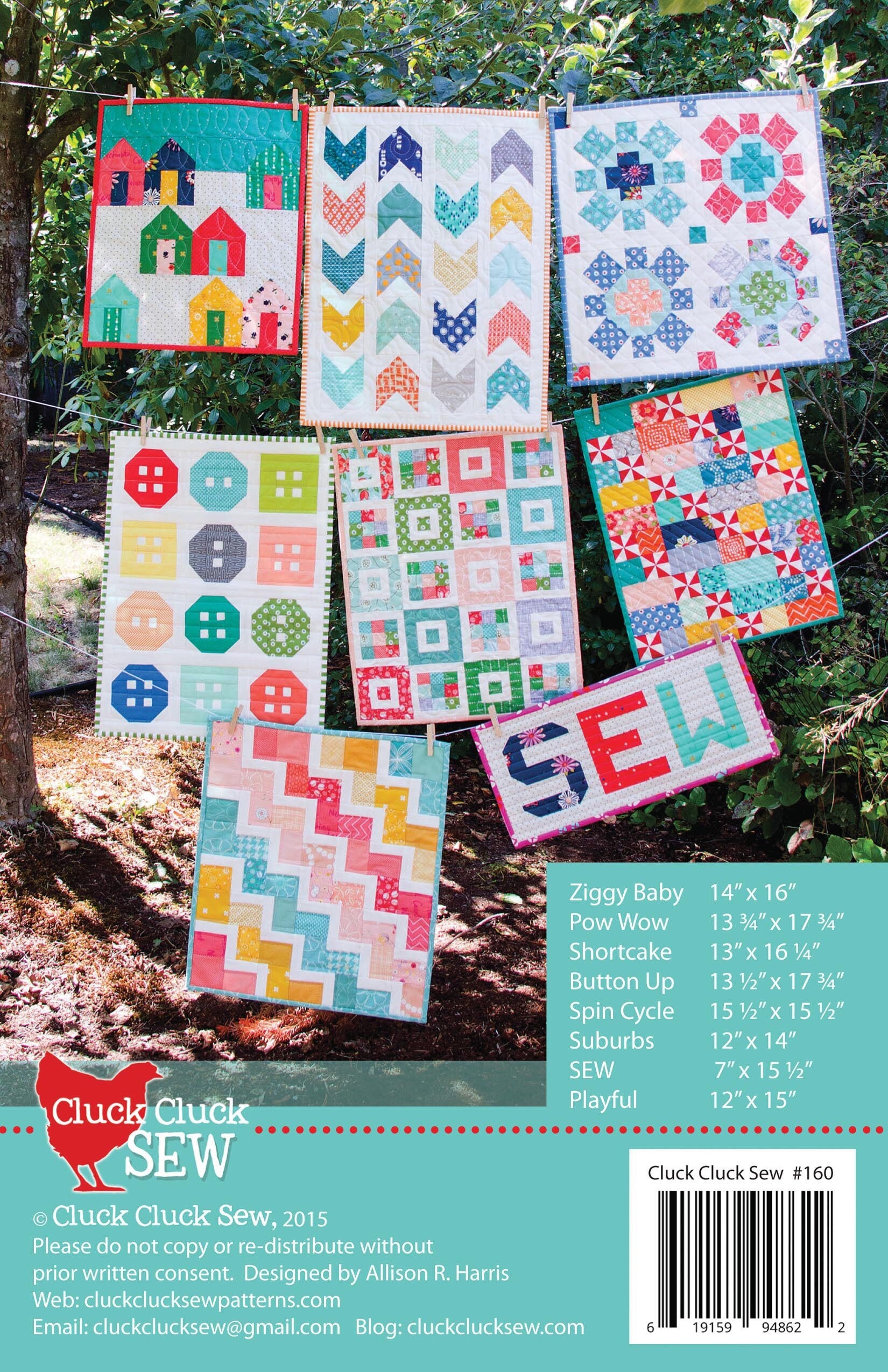 Cluck Cluck Sew Mini Quilts Pattern - 8 Mini Quilt Patterns