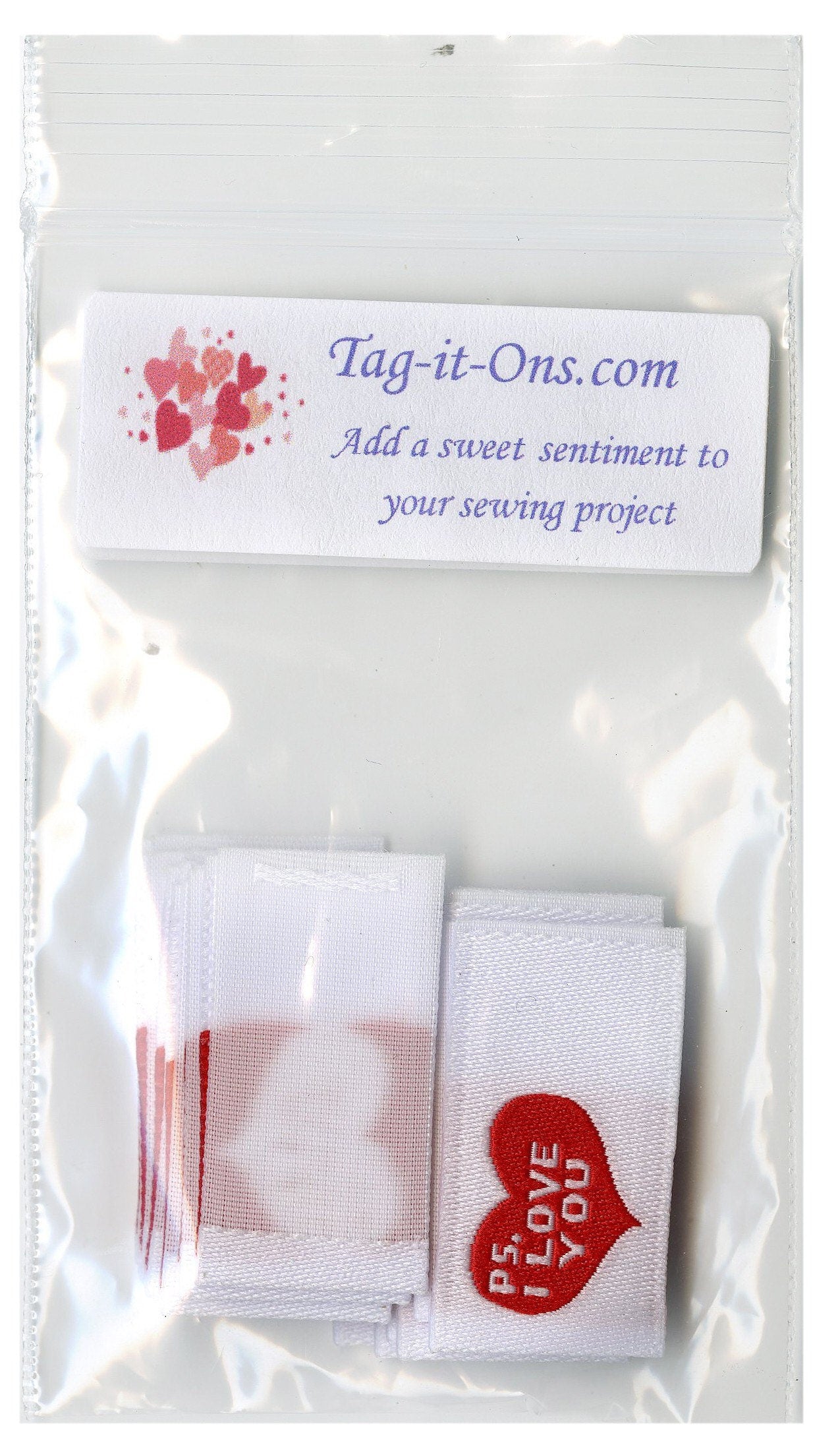 Valentines Day Tag It Ons - Valentines Day Quilt Labels - 12 Tags Per Pack