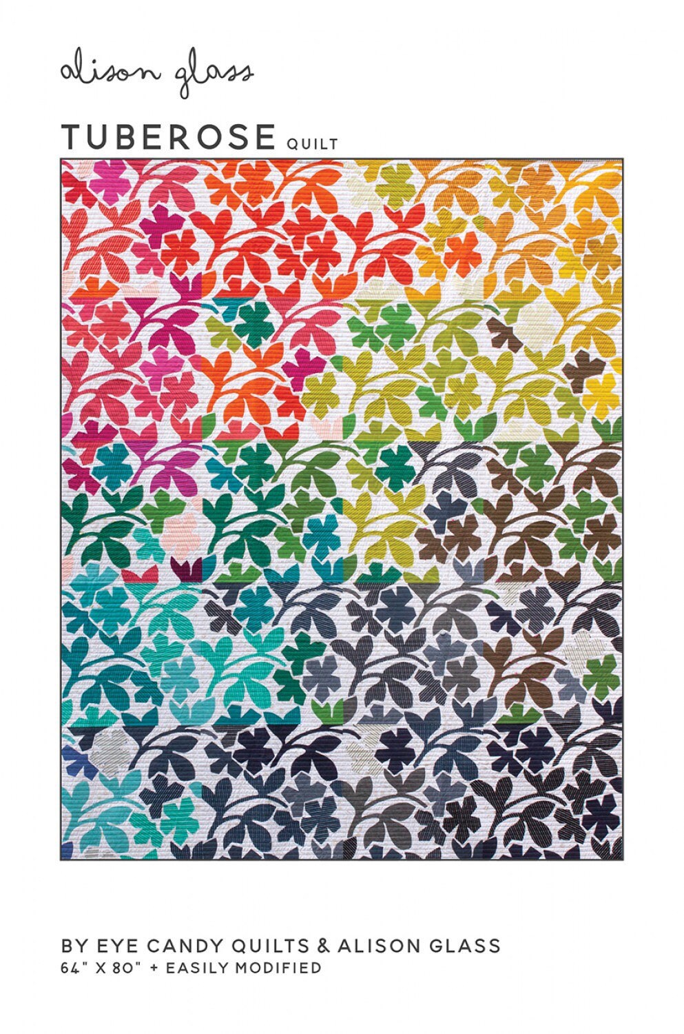 Tuberose Quilt Pattern - Alison Glass - 4 sizes - Applique Quilt Pattern